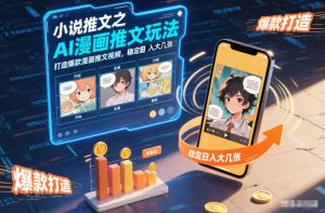 小说推文之AI漫画推文玩法，打造爆款漫画推文视频，稳定日入大几张-小鸿资源库