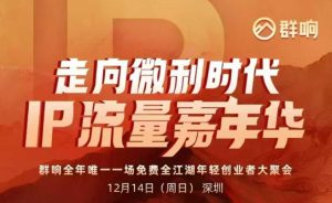 2025ip嘉年华万人12月14深圳线下课，走向微利时代，IP流量嘉年华，实操性极强的商业干货课-小鸿资源库
