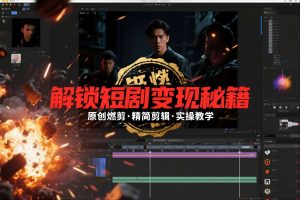 短剧拉新之原创燃剪精简剪辑实操课，解锁短剧变现秘籍-小鸿资源库