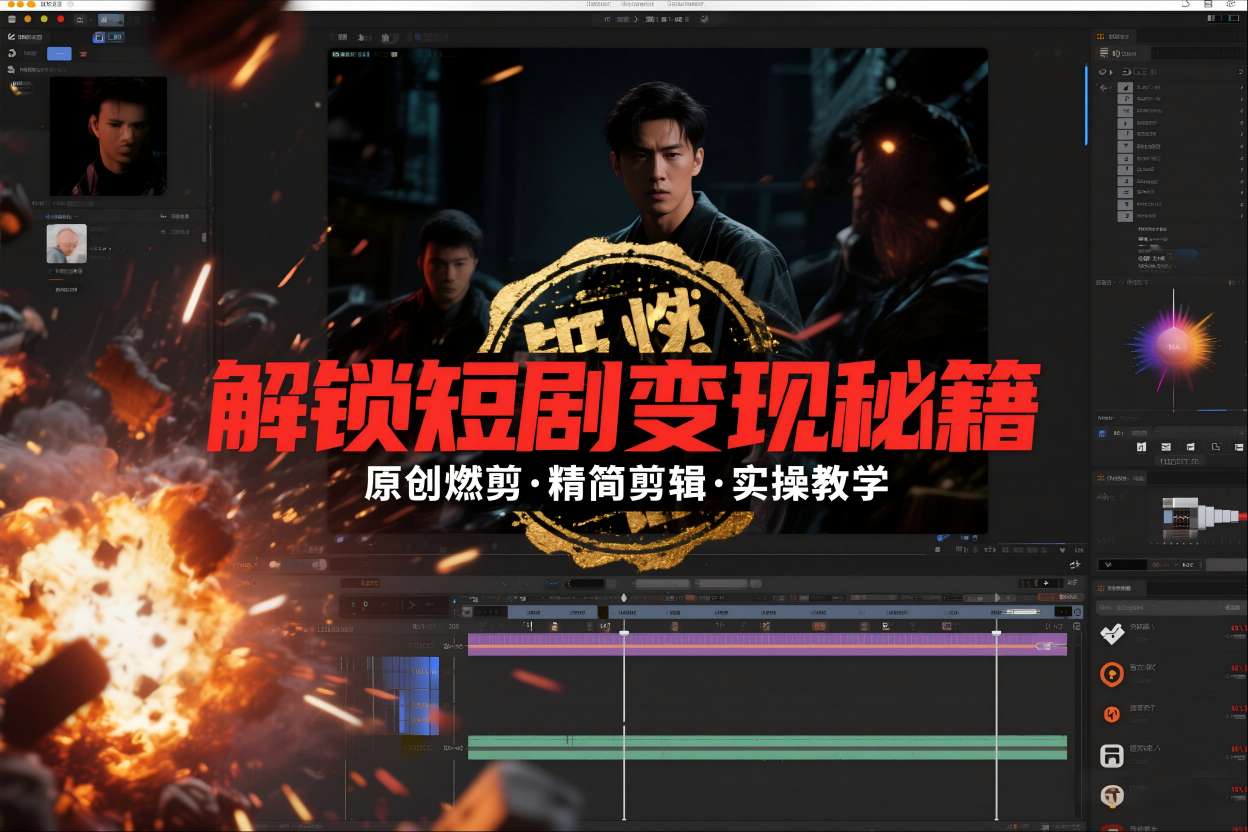 短剧拉新之原创燃剪精简剪辑实操课，解锁短剧变现秘籍-小鸿资源库