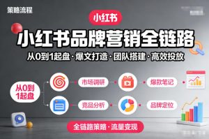 小红书品牌营销全链路，从0到1起盘、爆文打造、团队搭建到高效投放的全链路策略-小鸿资源库