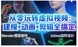 从零玩转虚拟视频：建模+动画+剪辑全搞定，轻松创作出专业级的虚拟视频内容-小鸿资源库