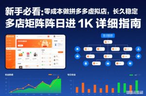 新手必看：零成本做拼多多虚拟店，长久稳定，多店矩阵日进1K详细指南【揭秘】-小鸿资源库