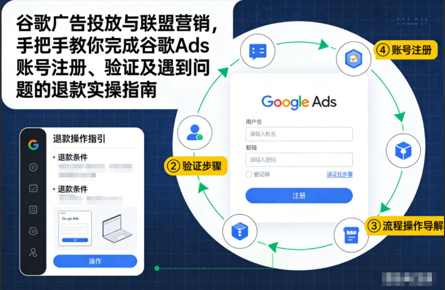谷歌广告投放与联盟营销，手把手教你完成谷歌Ads账号注册、验证及遇到问题的退款实操指南-小鸿资源库