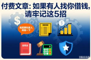 付费文章：如果有人找你借钱，请牢记这5招-小鸿资源库