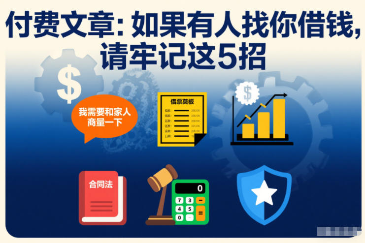 付费文章：如果有人找你借钱，请牢记这5招-小鸿资源库