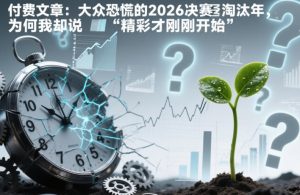 付费文章：大众恐慌的2026决赛淘汰年，为何我却说“精彩才刚刚开始”？-小鸿资源库