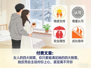 付费文章：女人的四大刚需，你只要能满足她的四大刚需，她反而会主动对你上心，甚至离不开你-小鸿资源库