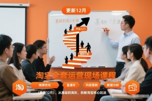 淘宝全套运营现场课程（更新12月），从基础到高阶，拆解淘宝核心玩法-小鸿资源库