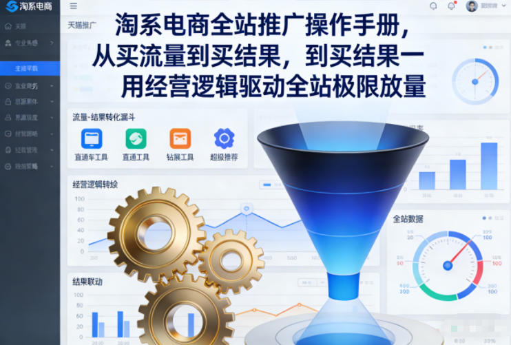 淘系电商全站推广操作手册，从买流量到买结果一用经营逻辑驱动全站极限放量-小鸿资源库