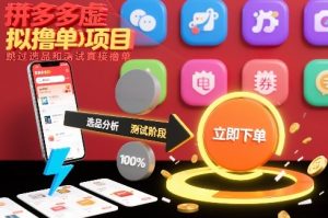 拼多多虚拟撸单项目，跳过选品和测试直接撸单-小鸿资源库