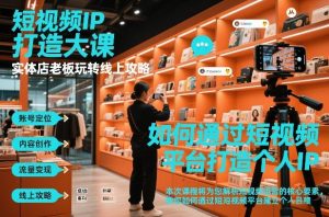 短视频ip打造大课，实体店老板玩转线上攻略-小鸿资源库