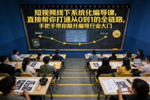 短视频线下系统化编导课，直接帮你打通从0到1的全链路，手把手带你敲开编导行业大门-小鸿资源库