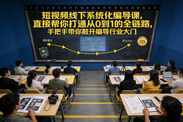 短视频线下系统化编导课，直接帮你打通从0到1的全链路，手把手带你敲开编导行业大门-小鸿资源库