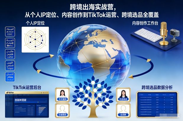 跨境出海实战营，从个人IP定位、内容创作到TikTok运营、跨境选品全覆盖-小鸿资源库