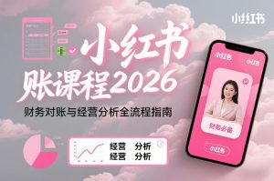 小红书对账课程2026，财务对账与经营分析全流程指南-小鸿资源库