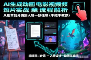 AI生成动画电影视频短片实战全流程解析，从剧本到分镜到人物一致性等手把手教你-小鸿资源库