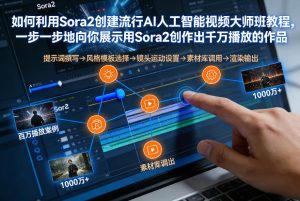 如何利用Sora2创建流行AI人工智能视频大师班，一步一步地向你展示用Sora2创作出千万播放的作品-小鸿资源库