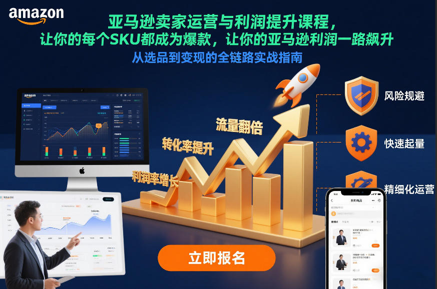 亚马逊卖家运营与利润提升课程，让你的每个SKU都成为爆款，让你的亚马逊利润一路飙升（更新12月）-小鸿资源库