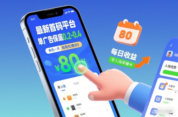 最新首码平台，单广告保底0.2-0.4，单机一天轻松撸80，早入场早賺米【揭秘】-小鸿资源库
