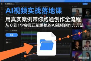 AI视频实战落地课，用真实案例带你跑通创作全流程，从0到1学会真正能落地的AI视频创作方法-小鸿资源库