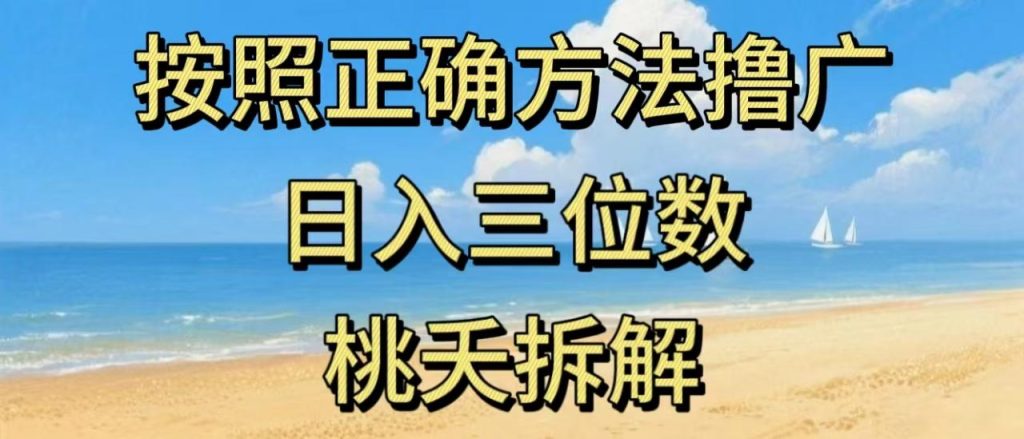 最新零撸看广告賺米，按照正确方法撸广，日入三位数，适合学生宝妈上班族-小鸿资源库