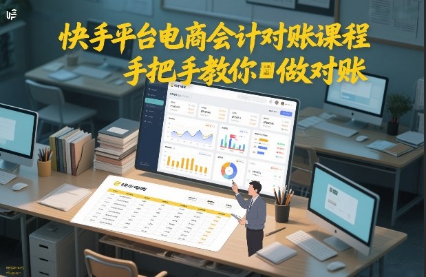 快手平台电商会计对账课程，手把手教你做对账-小鸿资源库