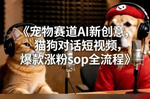 宠物赛道AI新创意，猫狗对话短视频，爆款涨粉sop全流程-小鸿资源库