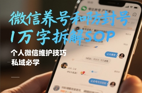 微信养号和防封号1万字拆解SOP，个人微信维护技巧，私域必学【文档】-小鸿资源库