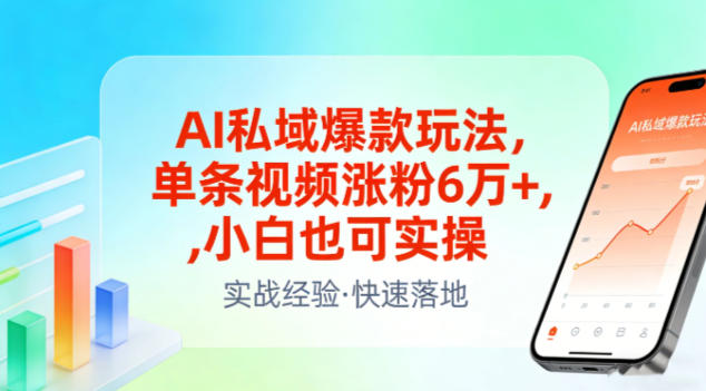 AI私域爆款玩法，单条视频涨粉6W+，小白也可实操-小鸿资源库
