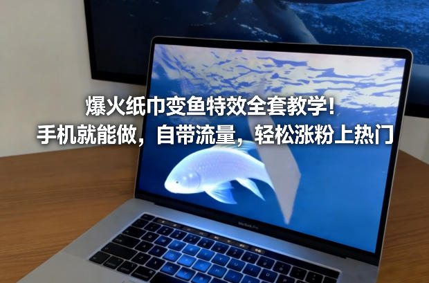 爆火纸巾变鱼特效全套教学！手机就能做，自带流量，轻松涨粉上热门-小鸿资源库