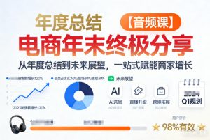 电商年未终极分享，从年度总结到未来展望，一站式赋能商家增长【音频课】-小鸿资源库