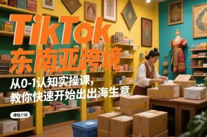 TikTok东南亚跨境从0-1认知实操课，教你快速开始出海生意-小鸿资源库