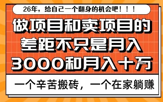为什么卖项目能轻松月入10个W，而做项目却真正賺不到什么钱？原因竟然是这个！【揭秘】-小鸿资源库