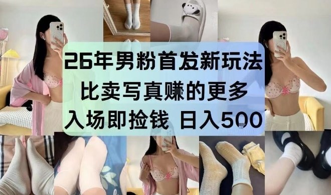 26年男粉首发最新3.0玩法，独此一家，比卖写真賺的更多，入场即捡钱，日入5张【揭秘】-小鸿资源库