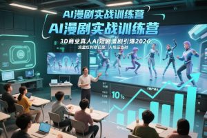 AI漫剧实战训练营,3D商业真人AI短剧漫剧引爆2026,流量红利期已至,入场正当时-小鸿资源库