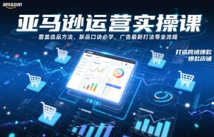亚马逊运营实操课，覆盖选品方法、新品口诀必学、广告最新打法等全流程，打造跨境爆款店铺-小鸿资源库
