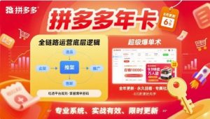 拼多多年卡，拼多多全链路运营底层逻辑，超级爆单术【更新26年1月】-小鸿资源库
