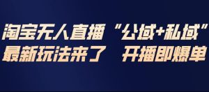 淘宝无人直播完整教程，公试+私域，最新玩法来了，开播即爆单-小鸿资源库