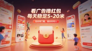看广告撸红包，每天稳定5-20米，无任何门槛，适合任何人-小鸿资源库