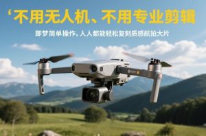 不用无人机、不用专业剪辑，即梦简单操作，人人都能轻松复刻质感航拍大片-小鸿资源库