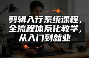 剪辑入行系统课程，全流程体系化教学，从入门到就业-小鸿资源库