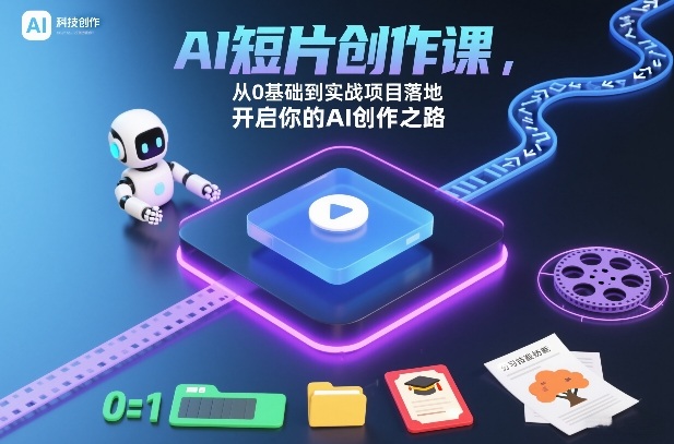 AI短片创作课，从0基础到实战项目落地，开启你的AI创作之路（更新）-小鸿资源库
