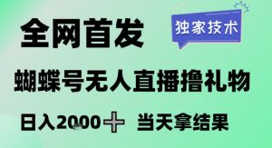 2026最新蝴蝶号无人直播掘金，独家技术，全网首发小白做了一个月收益3W，长期稳定可做【揭秘】-小鸿资源库