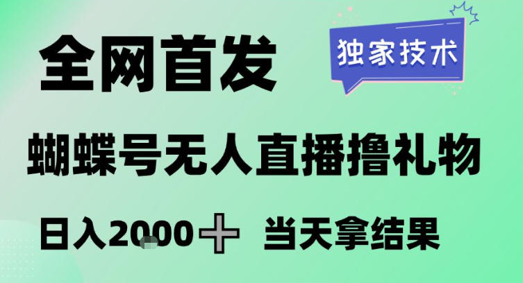 2026最新蝴蝶号无人直播掘金，独家技术，全网首发小白做了一个月收益3W，长期稳定可做【揭秘】-小鸿资源库