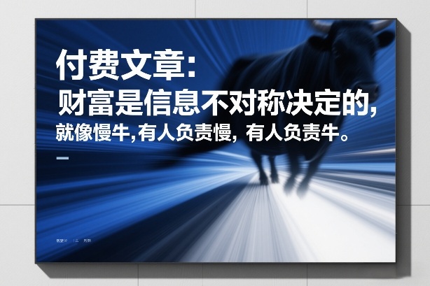 付费文章：财富是信息不对称决定的，就像慢牛，有人负责慢，有人负责牛-小鸿资源库