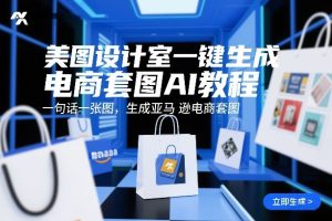 美图设计室一键生成电商套图AI教程，一句话一张图，生成亚马逊电商套图-小鸿资源库