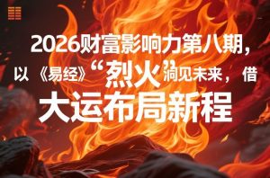 2026财富影响力第八期，以《易经》智慧洞见未来，借“离火”大运布局新程-小鸿资源库