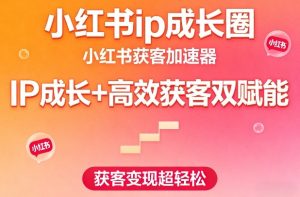 小红书ip成长圈，小红书获客加速器，IP成长+高效获客双赋能，获客变现超轻松-小鸿资源库