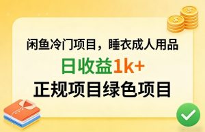 闲鱼冷门项目，情趣内衣成人用品，日收益1k+，正规项目绿色项目-小鸿资源库